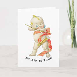 Vintage Kewpie Cupid My Aim Is True Valentine  Kaart