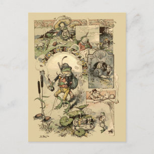 Vintage Kikkers Paddenstoelen Slakken Briefkaart