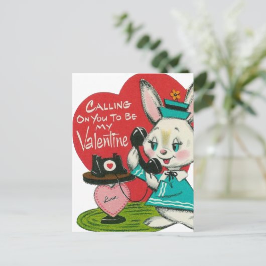 vintage kinder valentijnbriefkaarten feestdagenkaart (Staand voorkant)