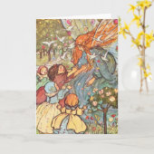 Vintage - Kinderen Greet Fairy, Kaart (Gele Bloem)