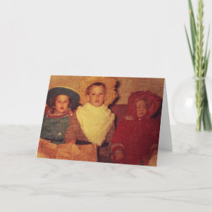 Vintage kinderen in kostuum, Halloween Kaart