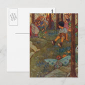 Vintage - Kinderen maken houtfairies, Briefkaart (Voorkant / Achterkant)