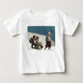 Vintage kinderen Sledding Kerstwinter (Voorkant)
