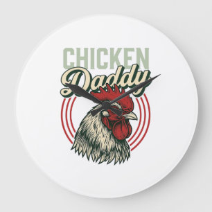 Vintage Kip Daddy Haan Shirt Ontwerp_1 Grote Klok