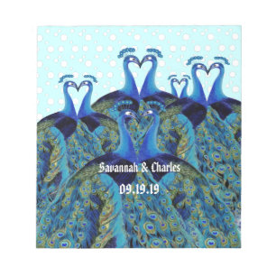 Vintage Kissende Peacocks Weddenschappen Notitieblok