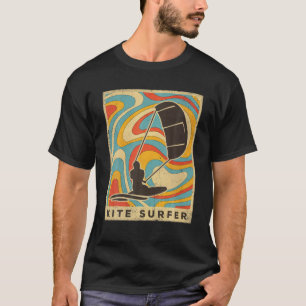 Vintage Kite Surfing Sport Retro Poster T-shirt