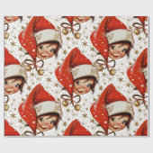 Vintage Kitsch Christmas Cheer Large Scale Cadeaupapier (Vlak)