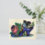 Vintage Kitten in Lady's Shoe Briefkaart (Staand voorkant)
