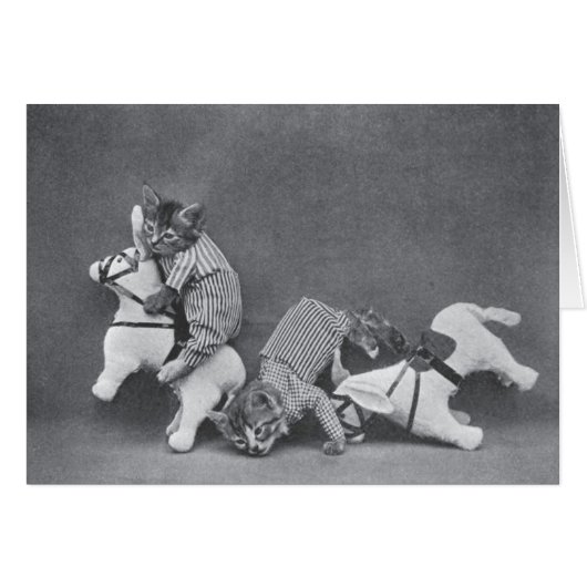 Vintage - Kittens op Bucking Broncos, (Voorkant Horizontaal)