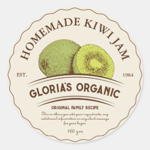 Vintage Kiwi Fruit Jam Étiquette produit personnal