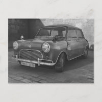 Vintage Klassiek de auto retro briefkaart van Mini