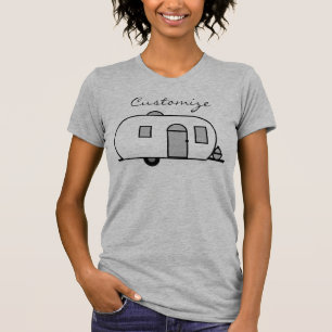 Vintage klassieke aanhangwagen rond gemaakte t-shirt