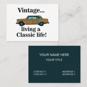 Vintage klassieke auto automonteur visitekaartje