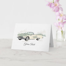 Vintage Klassieke Auto Kust Preppy Folie Wenskaart