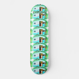 Vintage klassieke caravan skateboard