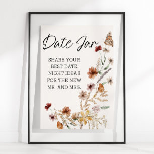 Vintage Kleine Bloemen Bloeien Date Nacht Poster
