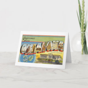 Vintage Kleurrijke Groeten van Oklahoma Kaart