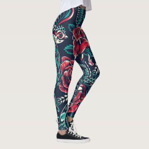 Vintage kleurrijke Tattoos Leggings