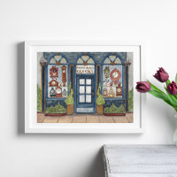 Vintage Klok Waterverf Poster