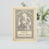 Vintage Knight Medieval Sketch Save The Date Card (Debout devant)