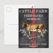 Vintage koe briefkaart voor noodvoeding  (Voorkant / Achterkant)