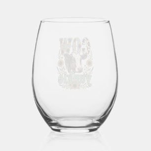 Vintage Koe Yunkie Zonnebloem Boerderij Design_1 Wijnglas Zonder Voet