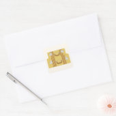 Vintage Koffers Vierkante Sticker (Envelop)