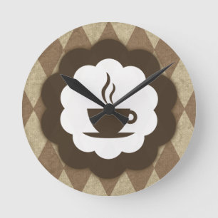 vintage koffie ronde klok