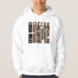 Vintage koffie typografie illustratie handgetekend hoodie