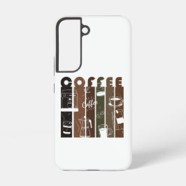 Vintage koffie typografie illustratie handgetekend samsung galaxy hoesje