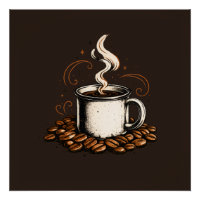 Vintage koffiekop met koffiebonen | Gezellige koff