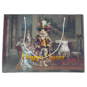 Vintage konijn hoed Happy Pasen Groot Cadeauzakje