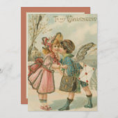 vintage-koppel Valentijn Feestdagenkaart (Voorkant / Achterkant)