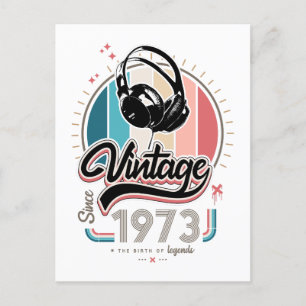 Vintage koptelefoons sinds 1973 briefkaart