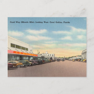Vintage, Koraalweg, Koraalegels, Florida Briefkaart