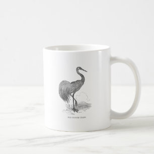 Vintage Kraanvogel Pen en Inkt Tekening Koffiemok