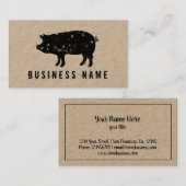 Vintage kraftmodel varkensvlees visitekaartje (Voorkant / Achterkant)