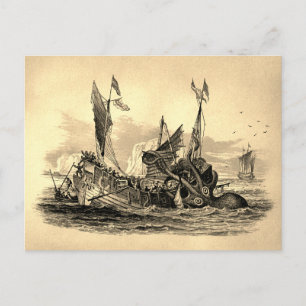 Vintage Kraken Attack Briefkaart