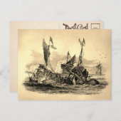 Vintage Kraken Attack Briefkaart (Voorkant / Achterkant)