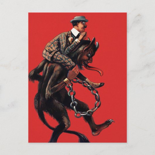Vintage Krampus Briefkaart (Voorkant)