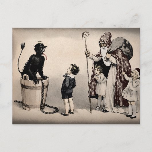 Vintage Krampus Briefkaart (Voorkant)