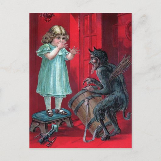 Vintage Krampus Briefkaart (Voorkant)