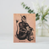 Vintage Krampus Briefkaart (Staand voorkant)