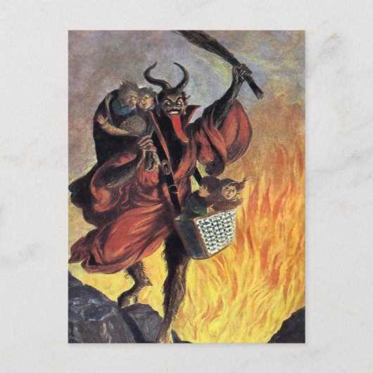 Vintage Krampus Briefkaart (Voorkant)