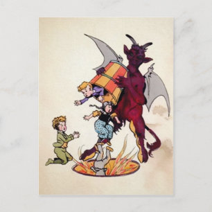 Vintage Krampus Devil Briefkaart