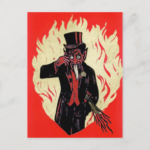 Vintage Krampus Devil Briefkaart
