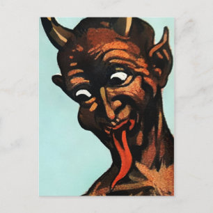 Vintage Krampus Face Briefkaart