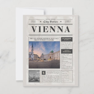 Vintage krant van Wenen – Stadsreeks Reis Prin Notitiekaartje