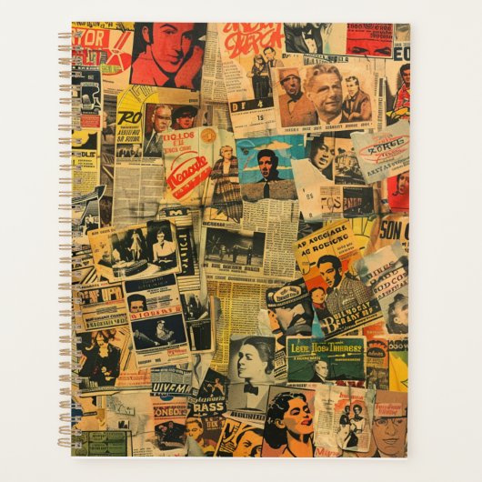Vintage Kranten Collage Planner (Voorkant)