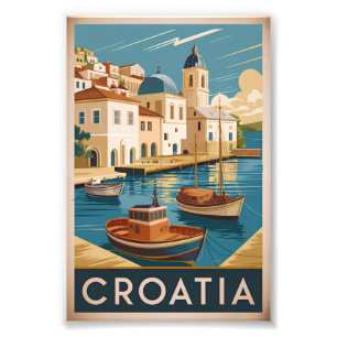 Vintage Kroatië Foto Afdruk